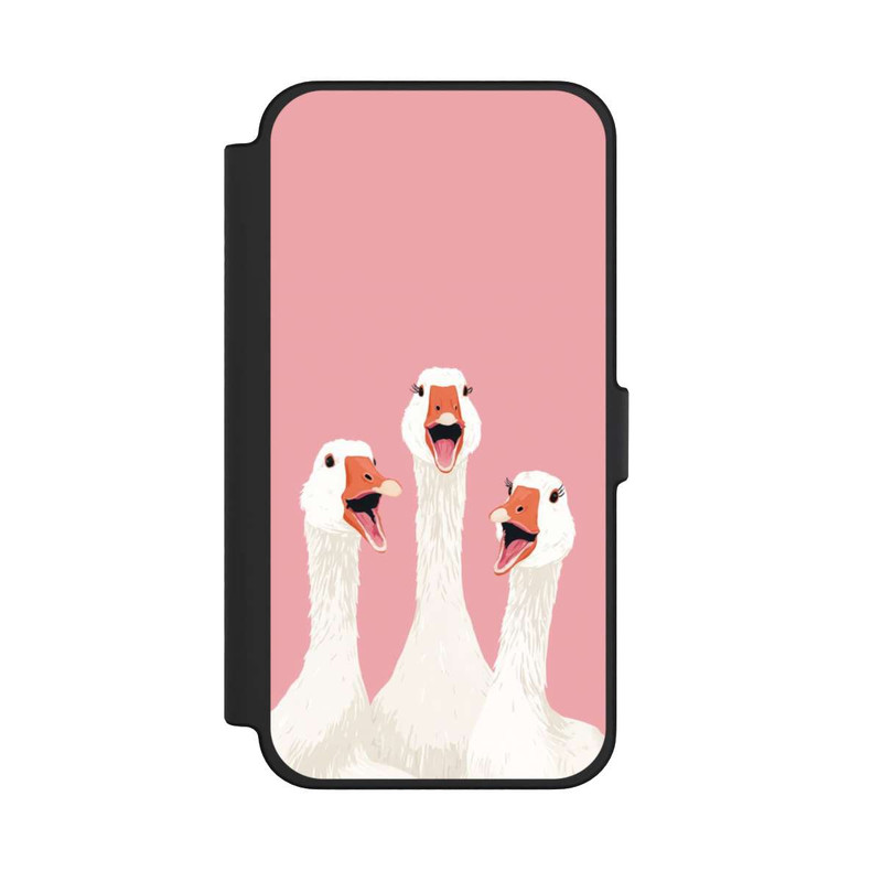 iPhone 12 Pro Max NIVOflip Three Geese Pink with AI