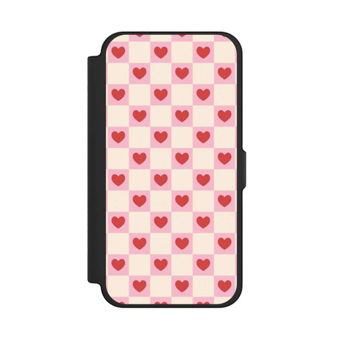 Apple iPhone 12 Pro Max NIVOflip Cœurs à Carreaux Roses Saint-Valentin