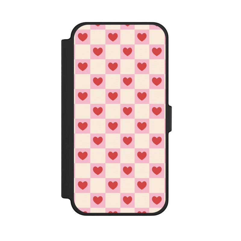 iPhone 12 Pro Max NIVOflip Valentine Checked Hearts Pattern Pink