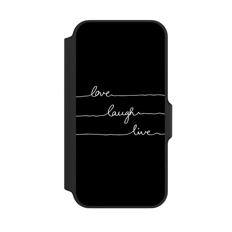 iPhone 13 Mini NIVOflip Love Laugh Live weiß/schwarz