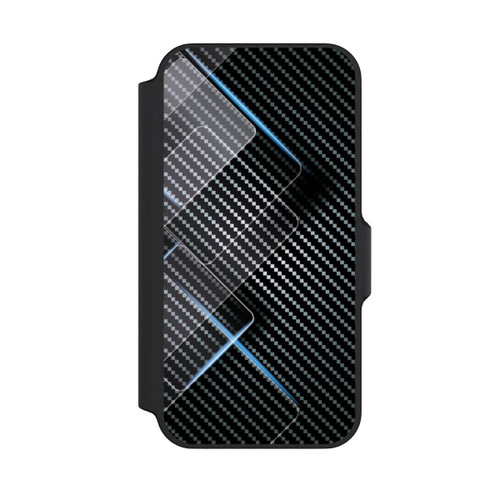 Apple iPhone 13 Mini NIVOflip Blaue Linien auf Karbon