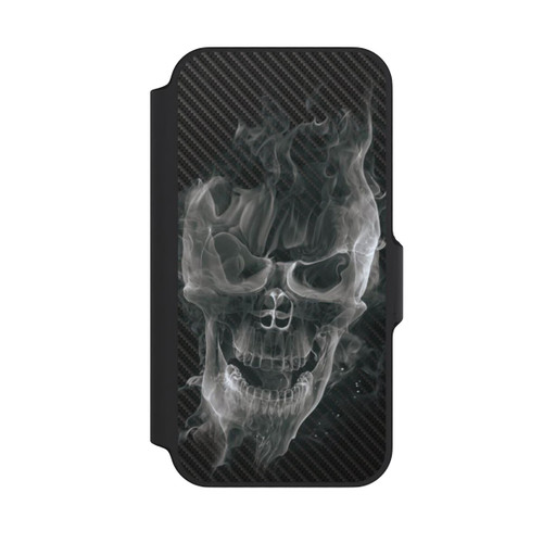 Apple iPhone 13 Mini NIVOflip rauchender Totenkopf Carbon