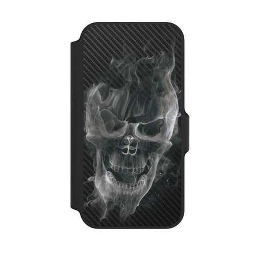 Apple iPhone 13 Mini NIVOflip rauchender Totenkopf Carbon