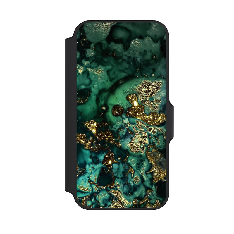 iPhone 13 Mini NIVOflip Cyan Glitzer Marmorlook