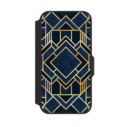 Apple iPhone 13 Mini NIVOflip Kunst Deko Blau Golddruck
