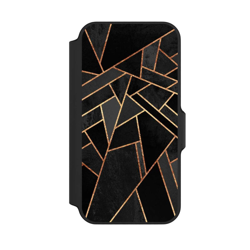 iPhone 13 Mini NIVOflip Schwarze Nacht Gold Druck