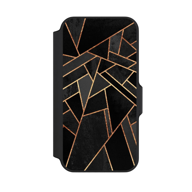 iPhone 13 Mini NIVOflip Schwarze Nacht Gold Druck