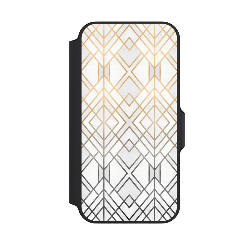 iPhone 13 Mini NIVOflip Gold und Grauer Geo Golddruck