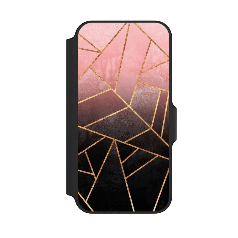 iPhone 13 Mini NIVOflip Pinker und Schwarzer Stein Gold Druck