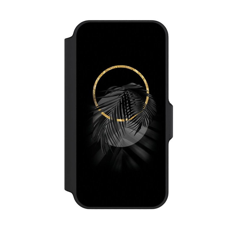 iPhone 13 Mini NIVOflip tropische Blätter schwarz