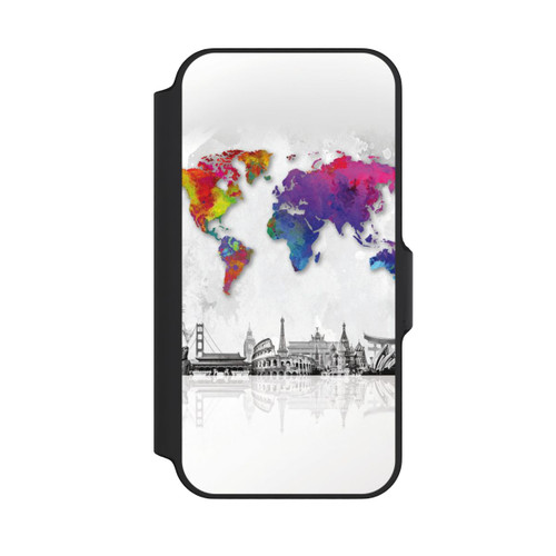 Apple iPhone 13 Mini NIVOflip Weltkarte mit Skyline