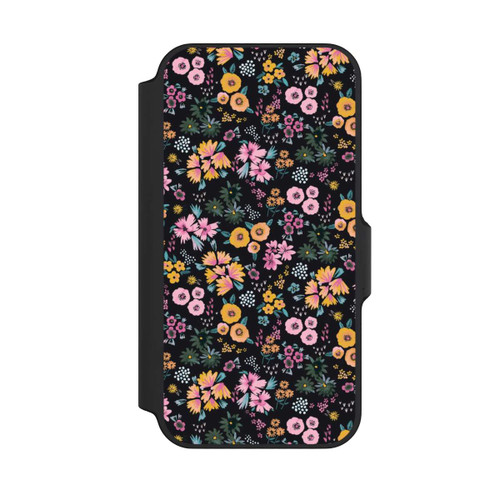 Apple iPhone 13 Mini NIVOflip Kleine bunte Blumen Schwarz 2