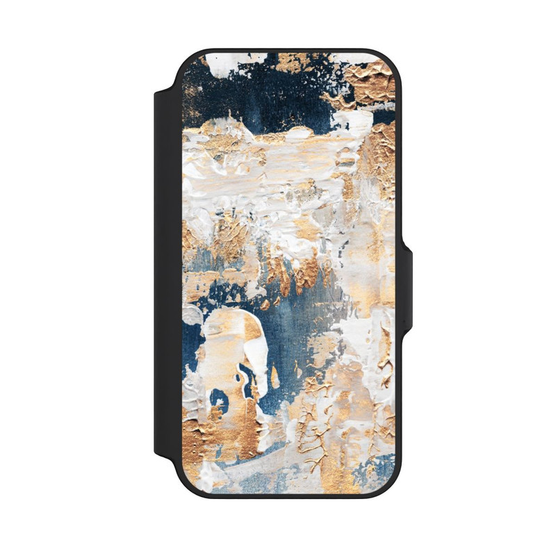 iPhone 13 Mini NIVOflip Abstraktion Blau und Gold
