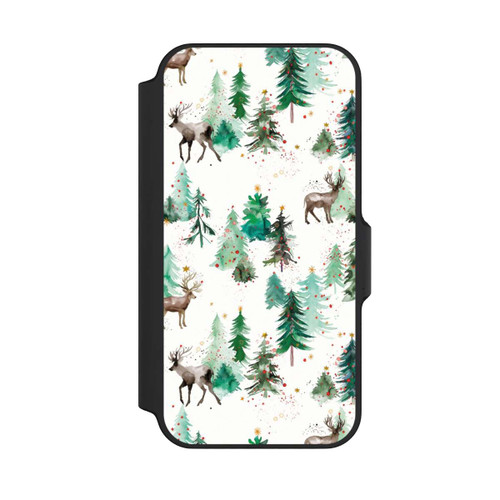 Apple iPhone 13 Mini NIVOflip Hirsche und Winterweihnachtsbäume