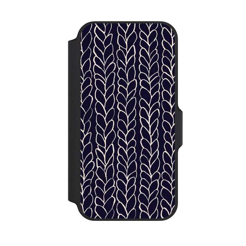 iPhone 13 Mini NIVOflip gezeichnete Wollzöpfe Marine