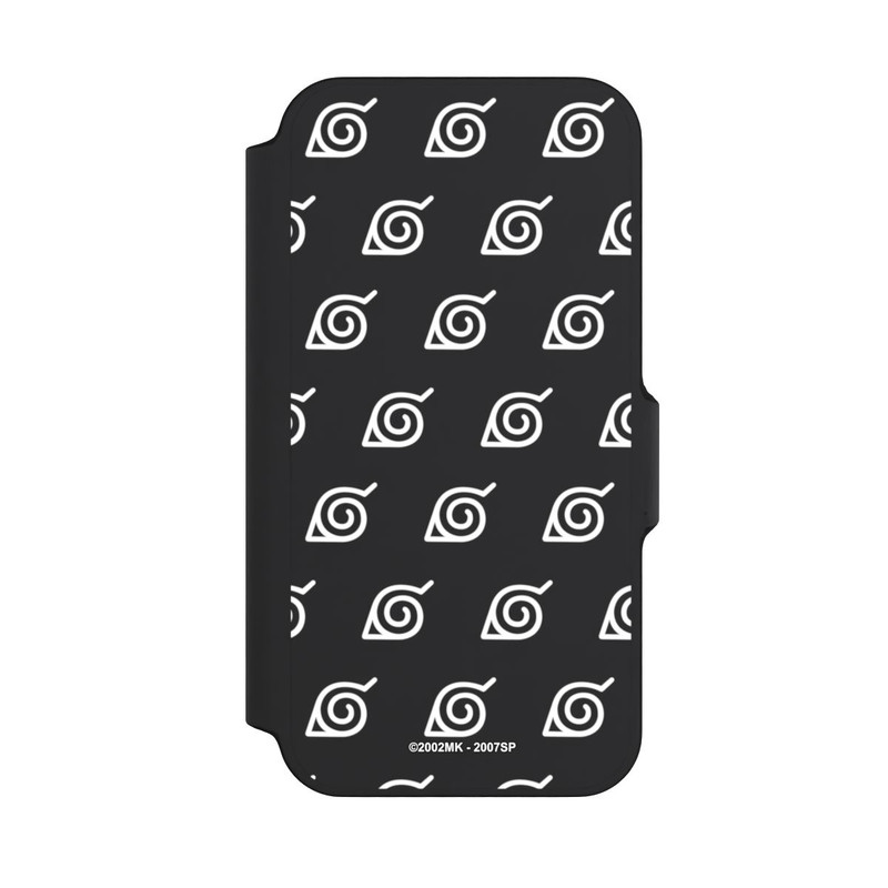 iPhone 13 Mini NIVOflip Konoha Pattern Blanc sur Fond Transparent