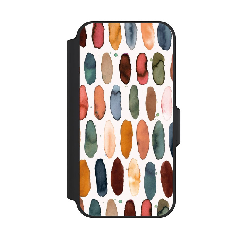 iPhone 13 Mini NIVOflip Traits d'aquarelle Minéral Terracotta