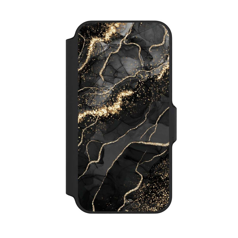 iPhone 13 Mini NIVOflip Look Spirales de Marbre Sombre & Or