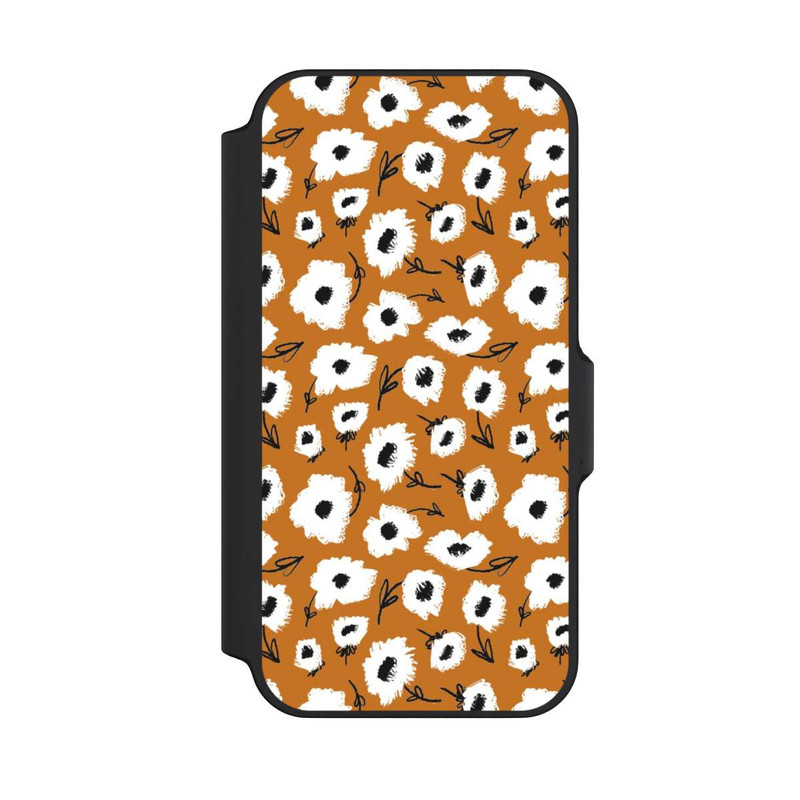 iPhone 13 Mini NIVOflip Blumenmuster Ocker