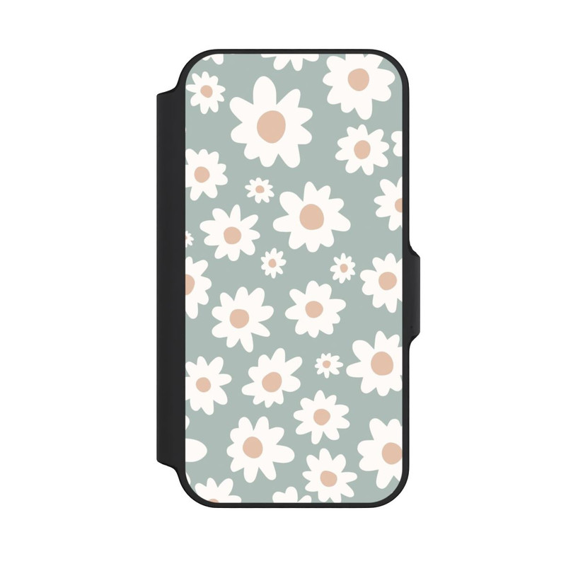 iPhone 13 Mini NIVOflip Gänseblümchen Muster grün