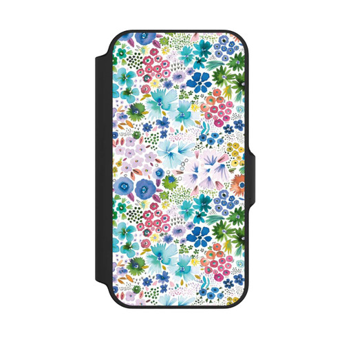 Apple iPhone 13 Mini NIVOflip Kunstvolle kleine Frühlingsblumen blau