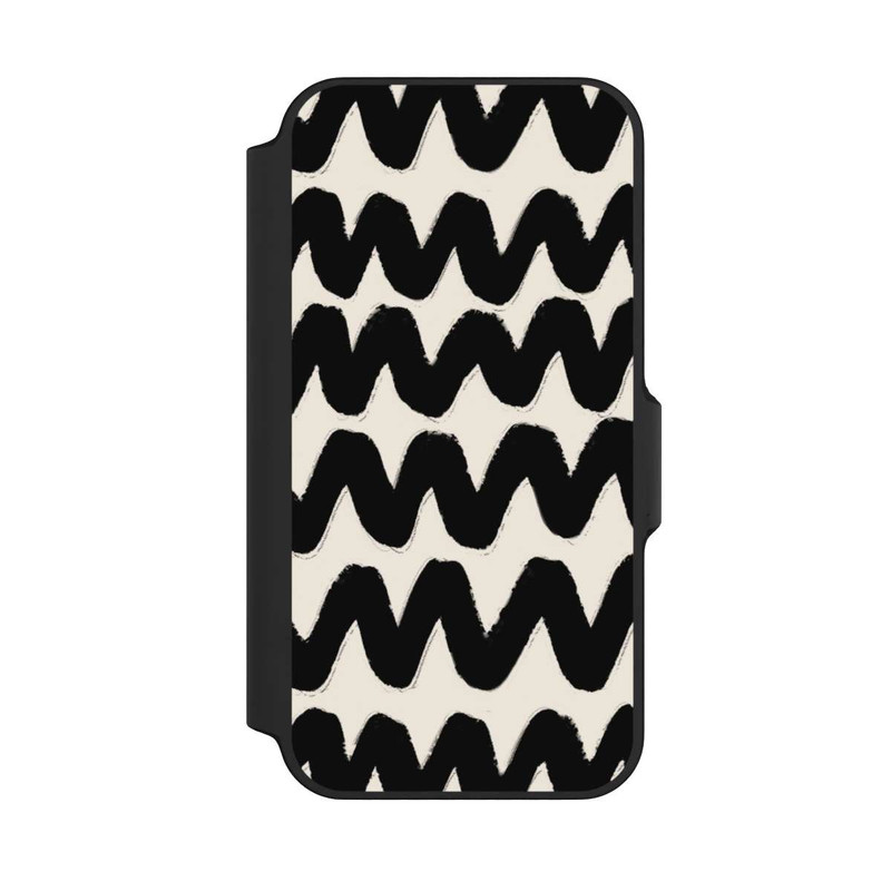 iPhone 13 Mini NIVOflip Schwarzes Wellenmuster