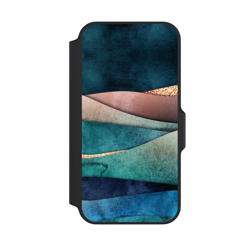 iPhone 13 Mini NIVOflip Vagues bleu-or