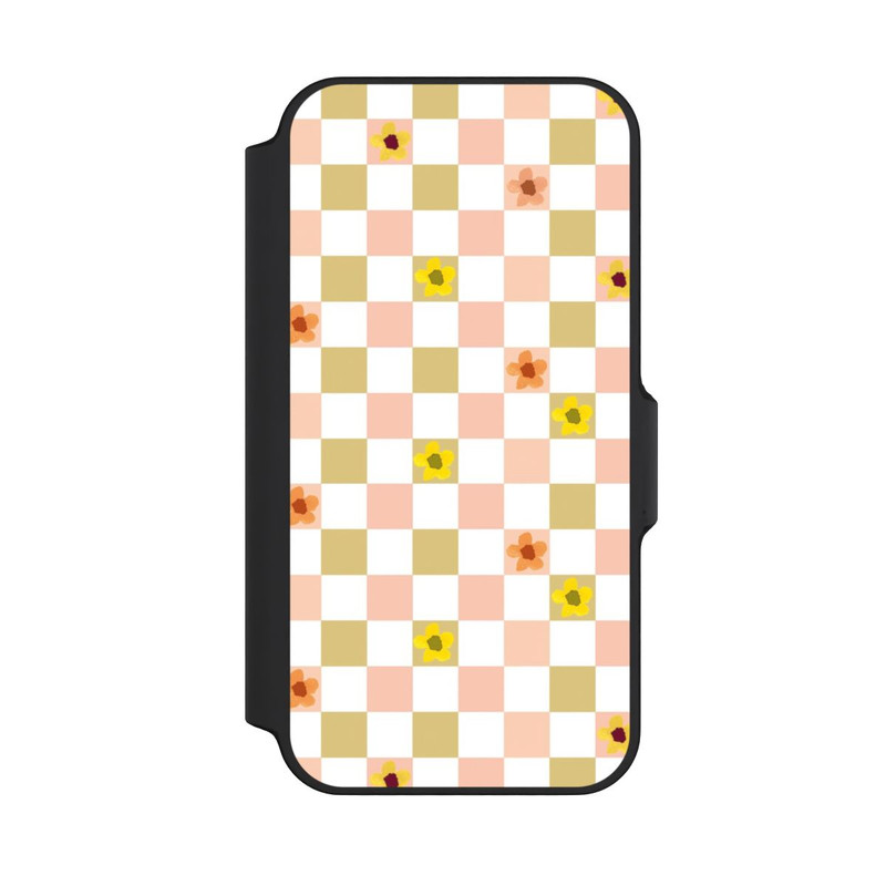 iPhone 13 Mini NIVOflip Chèques Fleurs Pastel Nostalgiques