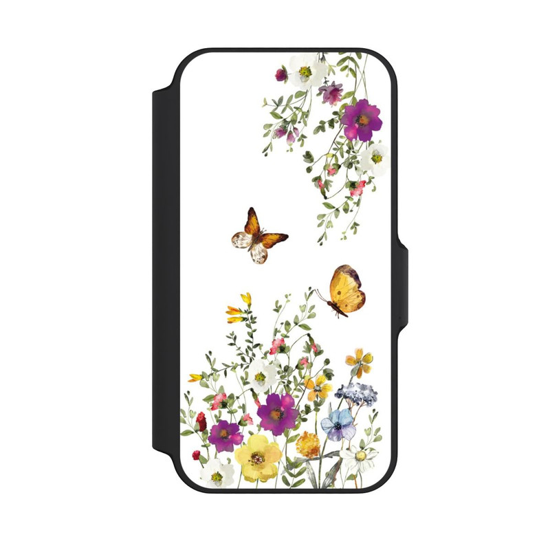 iPhone 13 Mini NIVOflip Schmetterlinge und bunte Blumen