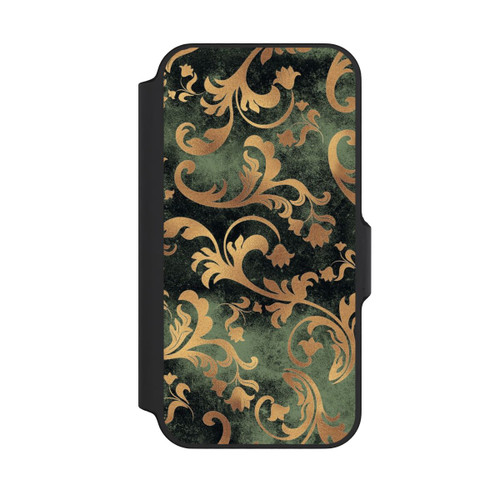 Apple iPhone 13 Mini NIVOflip Damask Wallpaper Dark Green