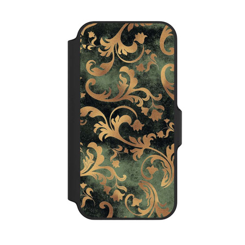 Apple iPhone 13 Mini NIVOflip Damask Wallpaper Dark Green