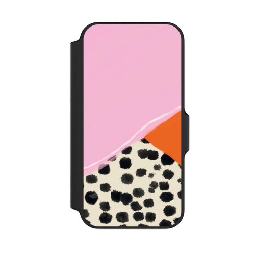 Apple iPhone 13 Mini NIVOflip Rosa und Orange Gepunkteter Hintergrund