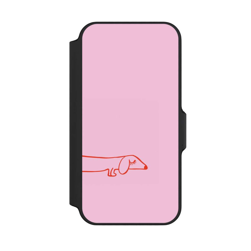 iPhone 13 Mini NIVOflip Dachshund Illustration Pink