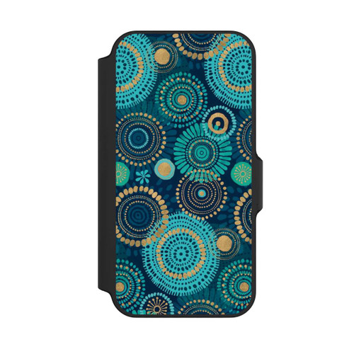 Apple iPhone 13 Mini NIVOflip Blockprint India Teal Gold
