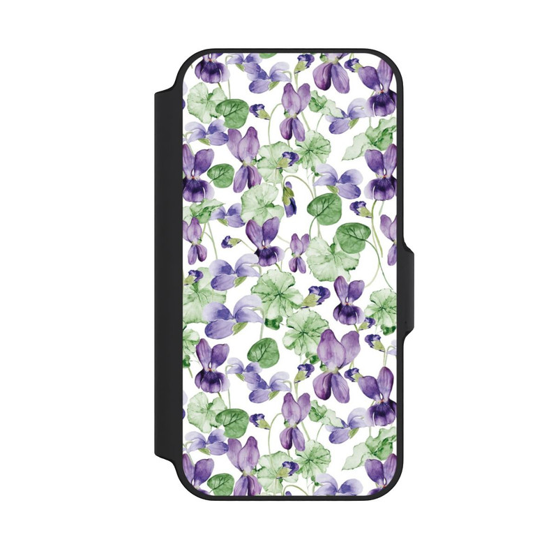 iPhone 13 Mini NIVOflip Purple Wildflowers Pattern Watercolor