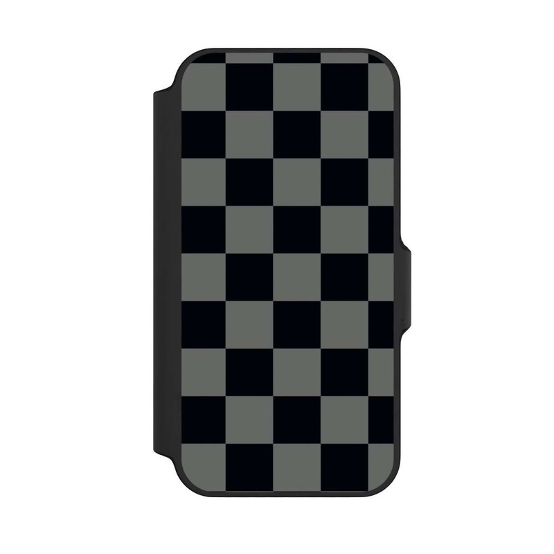 iPhone 13 Mini NIVOflip Checked Pattern Black Grey