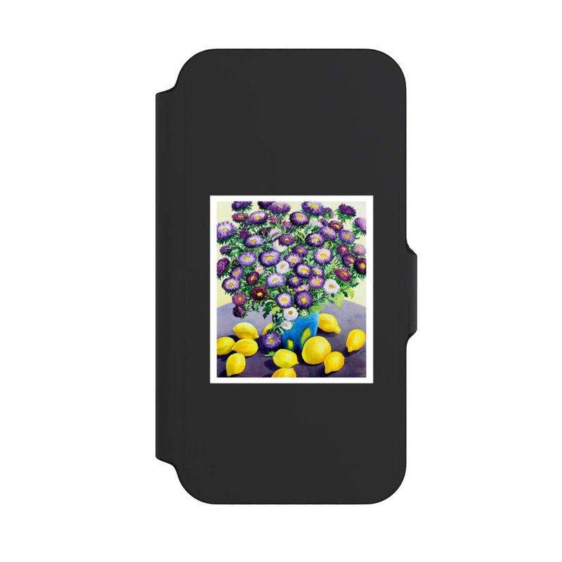 iPhone 13 Mini NIVOflip Purple Asters and Lemons by Christopher Ryland