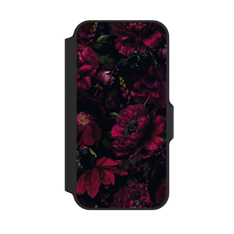 iPhone 13 Mini NIVOflip Dunkle Rote Blumen Liebe