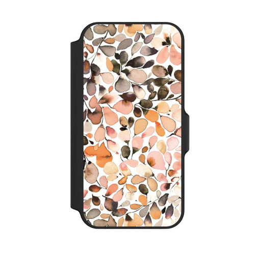 Apple iPhone 13 Mini NIVOflip Eukalyptus Aquarellblätter Dunkelbraun Herbst