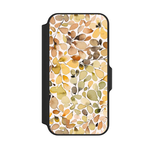 Apple iPhone 13 Mini NIVOflip Eukalyptus Aquarellblätter Braun Herbst