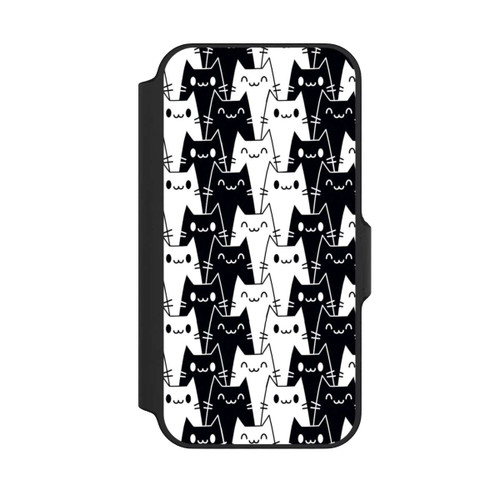 Apple iPhone 13 Mini NIVOflip Katzentapete Schwarz Weiß