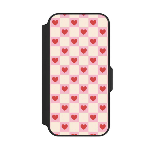 Apple iPhone 13 Mini NIVOflip Valentine Checked Hearts Pattern Pink