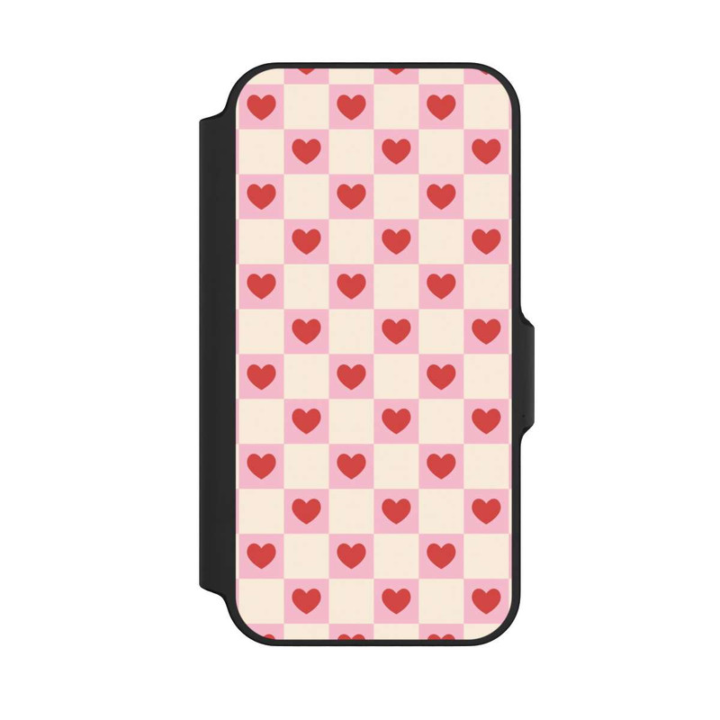 iPhone 13 Mini NIVOflip Valentine Checked Hearts Pattern Pink