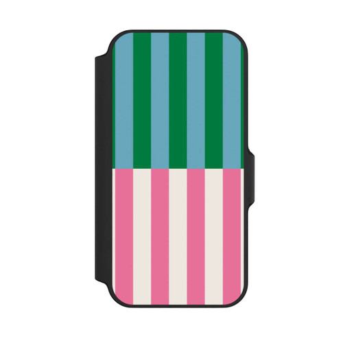 Apple iPhone 13 Mini NIVOflip Motif Rayé Vert Rose