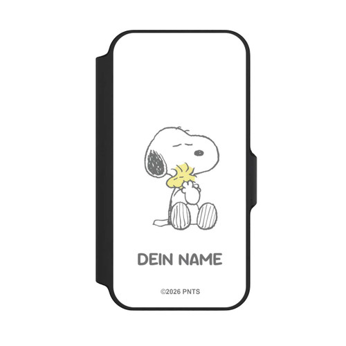 Apple iPhone 13 Mini NIVOflip Snoopy And Woodstock Cuddling Personalisierbar