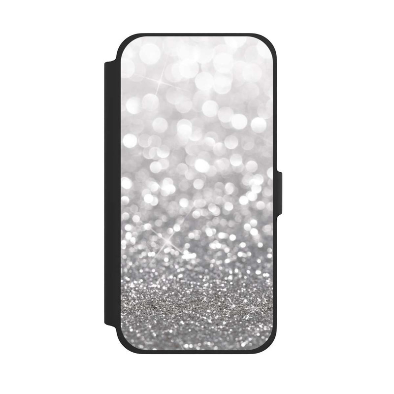 iPhone 13 Pro Max NIVOflip Pluie de Paillettes Argentées Look