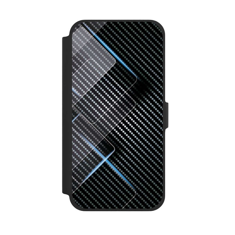 iPhone 13 Pro Max NIVOflip Blaue Linien auf Karbon