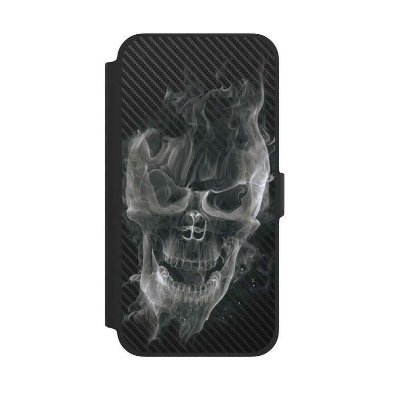 iPhone 13 Pro Max NIVOflip rauchender Totenkopf Carbon