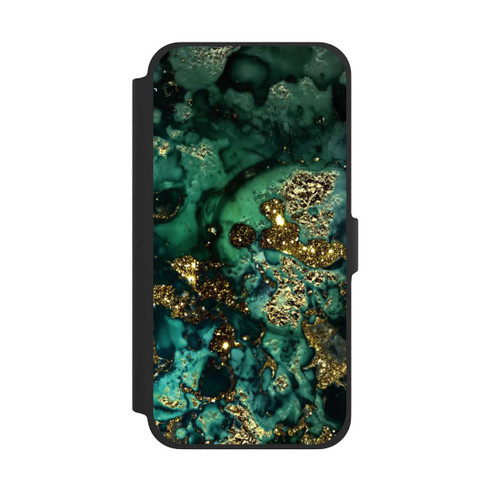 Apple iPhone 13 Pro Max NIVOflip Cyan Glitzer Marmorlook