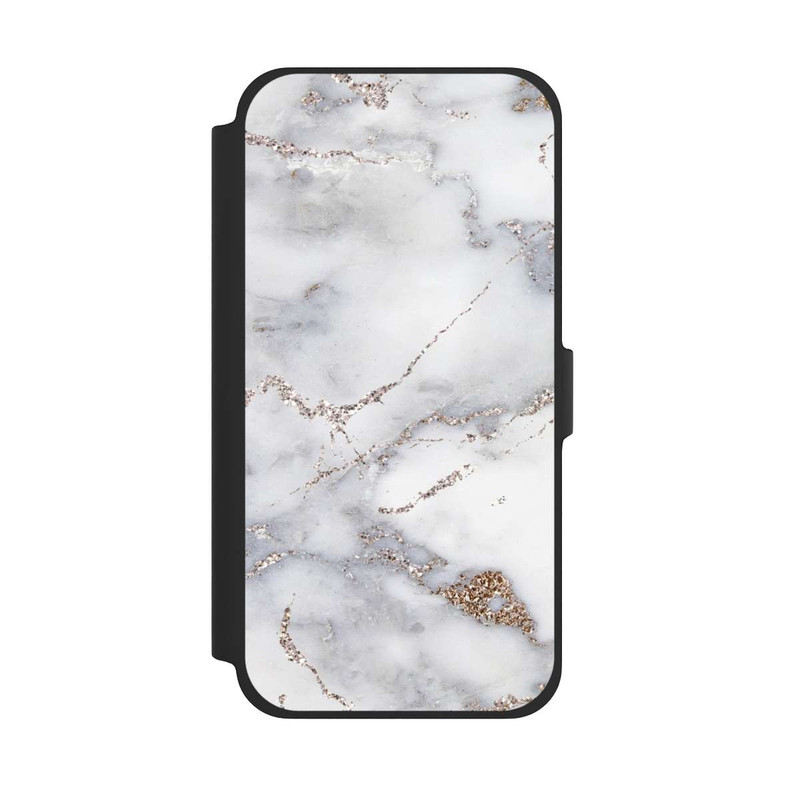 iPhone 13 Pro Max NIVOflip Silberglitzer Marmorlook